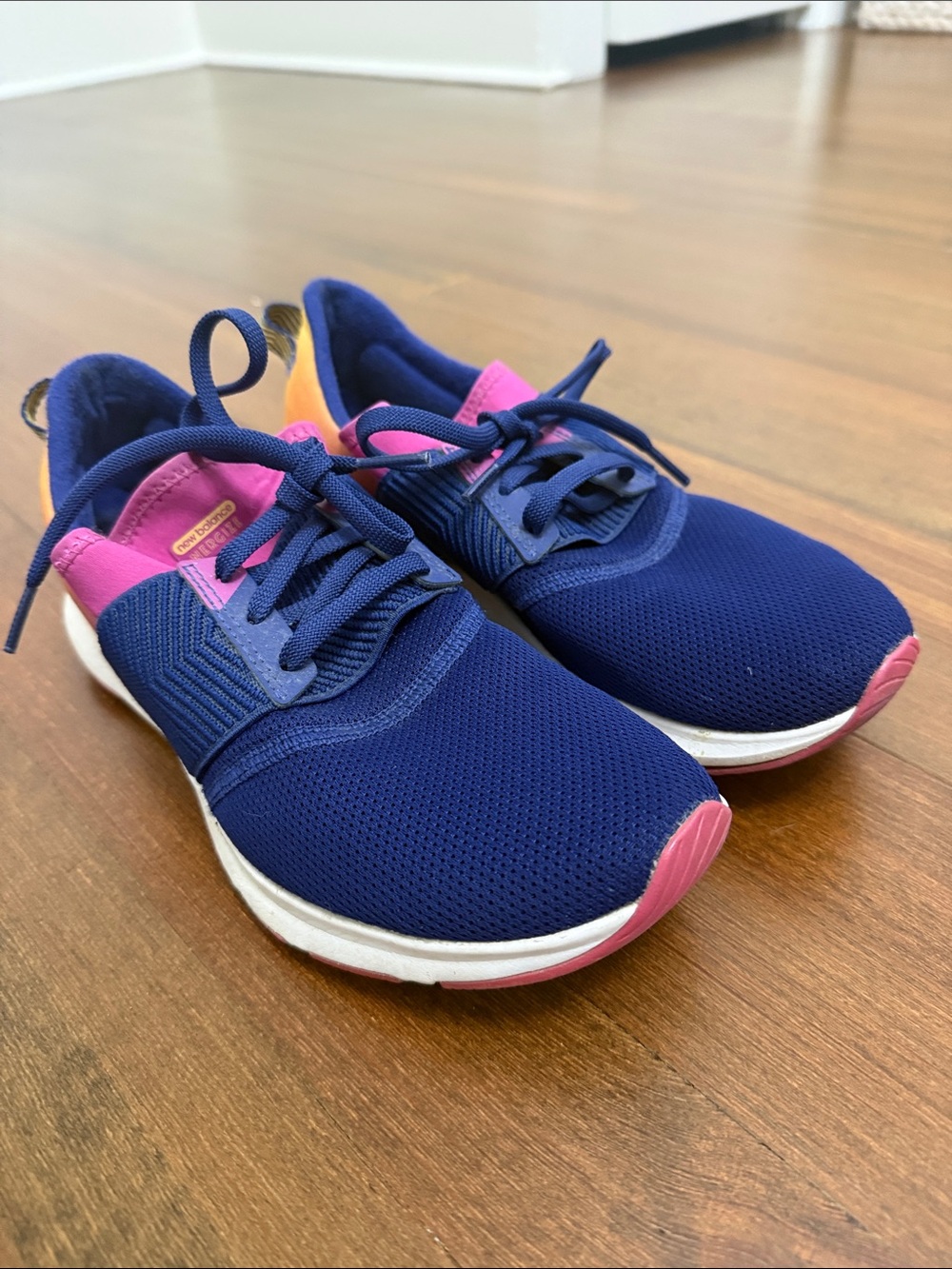 New Balance Navy and Pink Sneakers